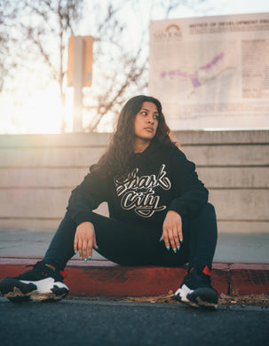 shark city crop hoodie