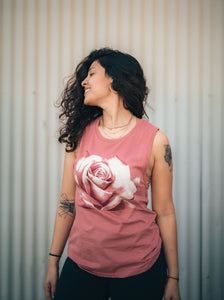 mauve rose muscle tank / ladies
