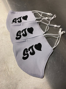 SJ Heart Grey Face Mask - 3 Pack