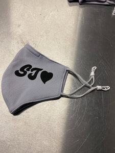 SJ Heart Grey Face Mask - 3 Pack