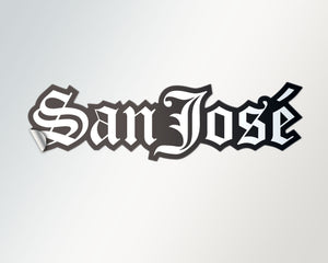 large old english san josé di-cut sticker